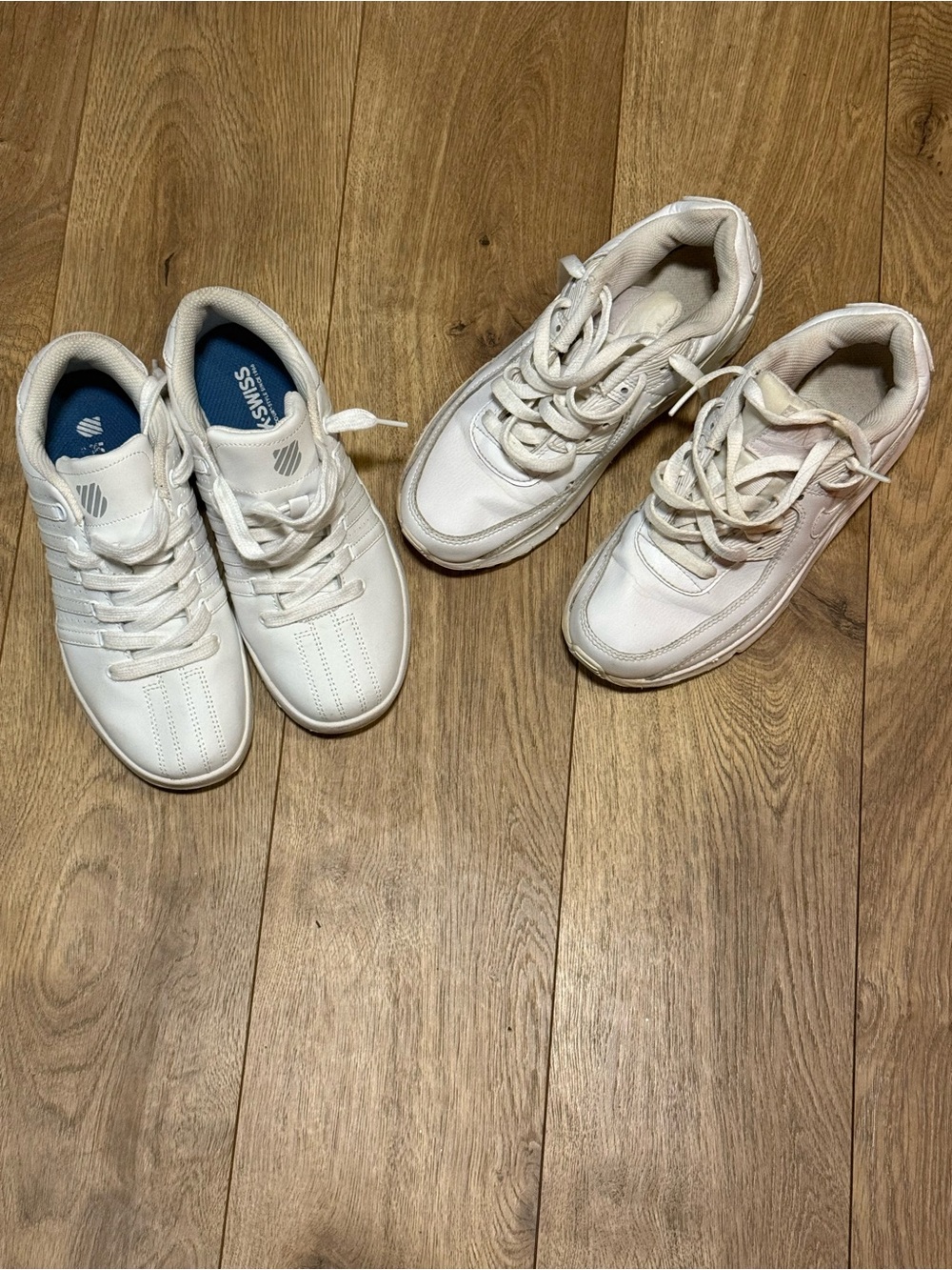 Nike White Youth Sneakers with Black Swoosh